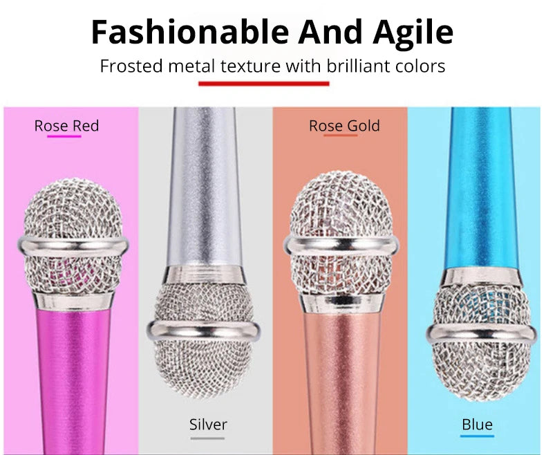 Portable 3.5mm Stereo Recording Microphone - Mini Plug & Play Mic for Smartphone, Karaoke, Streaming