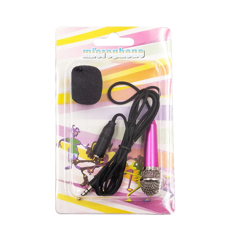 Portable 3.5mm Stereo Recording Microphone - Mini Plug & Play Mic for Smartphone, Karaoke, Streaming