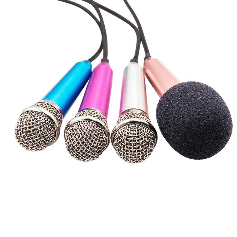 Portable 3.5mm Stereo Recording Microphone - Mini Plug & Play Mic for Smartphone, Karaoke, Streaming