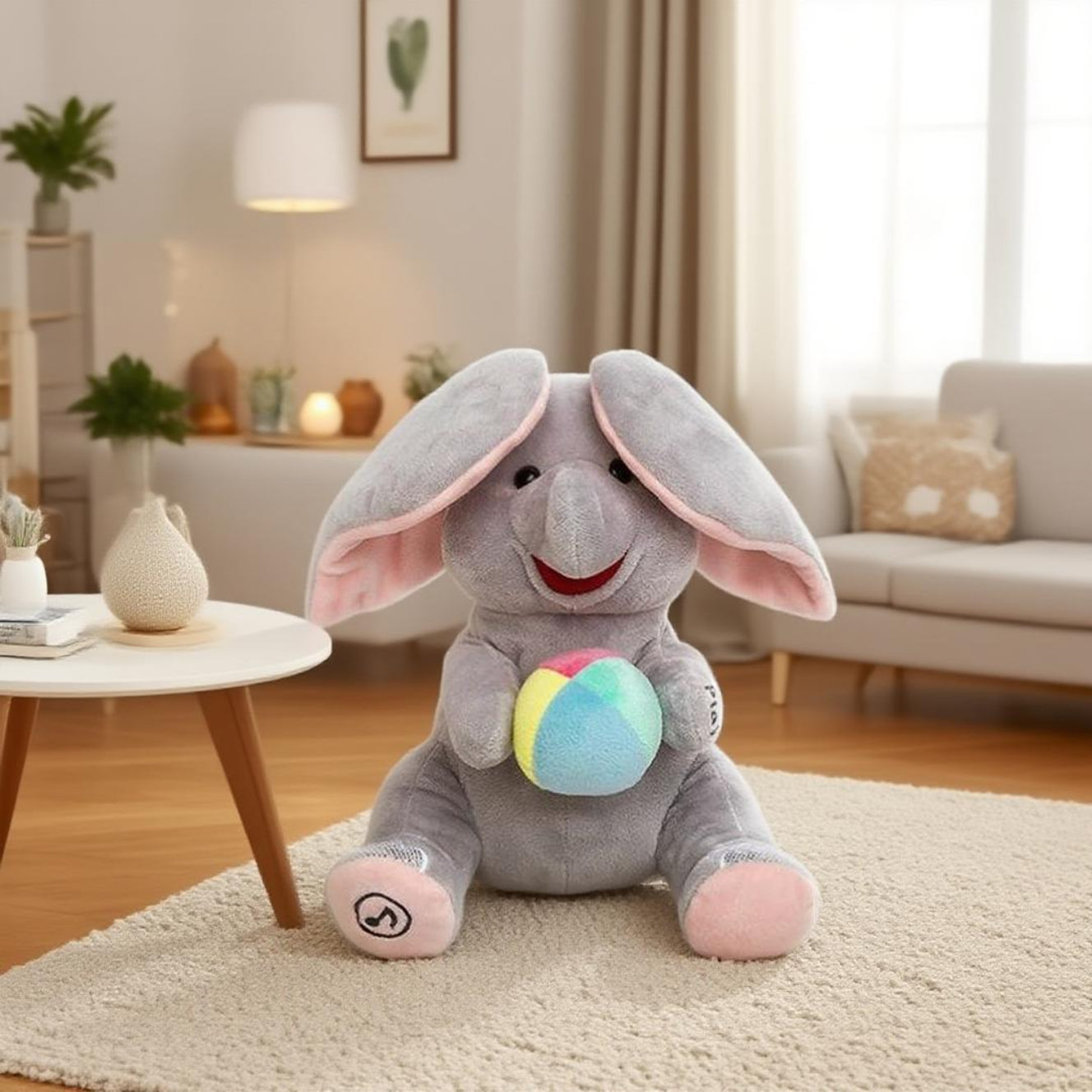 Magical Peek-A-Boo Elephant Plush Toy for Newborns & Infants | Interactive Tummy Time Fun