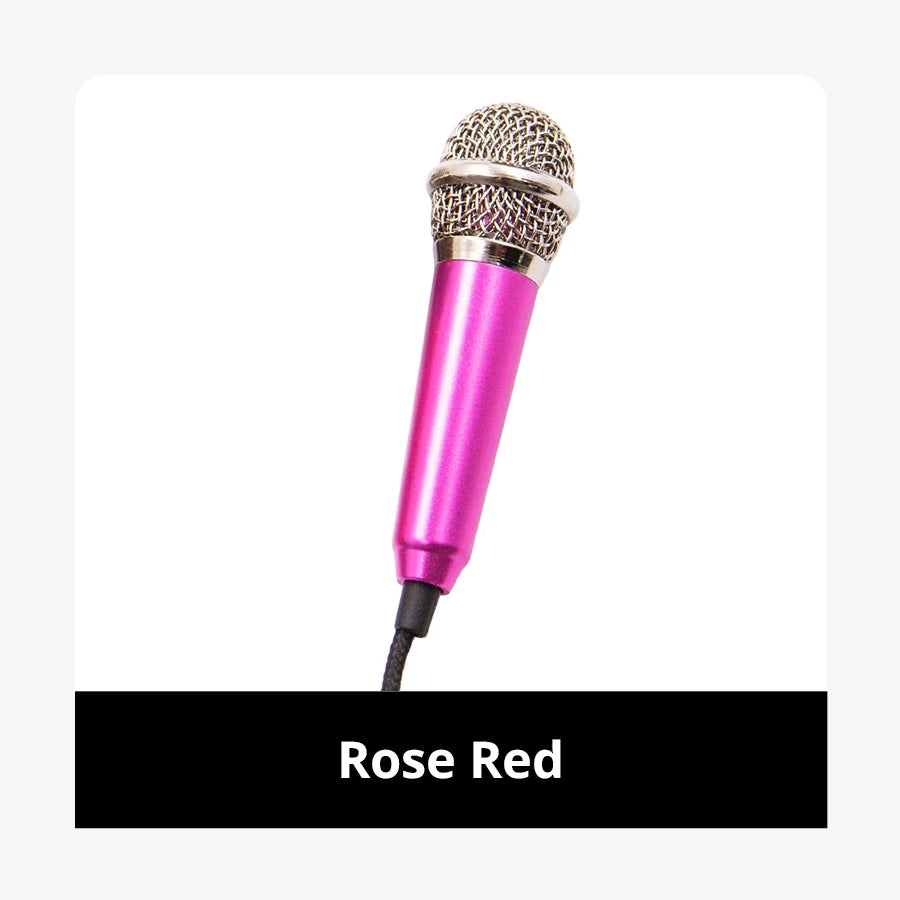 Portable 3.5mm Stereo Recording Microphone - Mini Plug & Play Mic for Smartphone, Karaoke, Streaming
