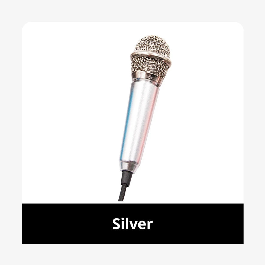 Portable 3.5mm Stereo Recording Microphone - Mini Plug & Play Mic for Smartphone, Karaoke, Streaming
